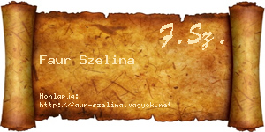 Faur Szelina névjegykártya